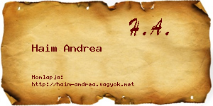 Haim Andrea névjegykártya