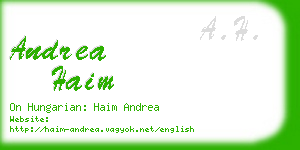 andrea haim business card